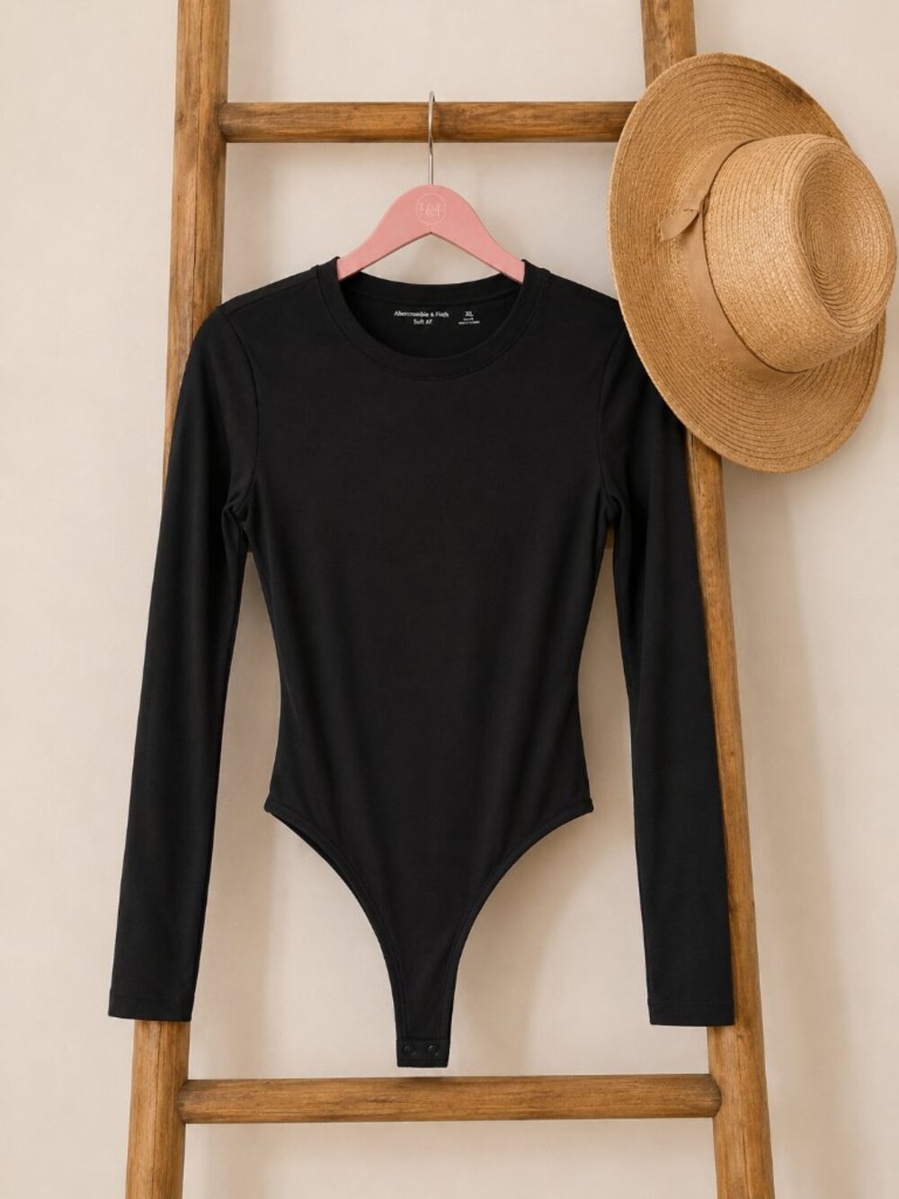 Abercrombie SoftAF Black Long Sleeve Thong Bodysuit Women’s XL